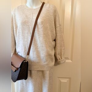 2 pc NEW Cream Sweater & dress knit set, size S/M very stretch knit, NWOT